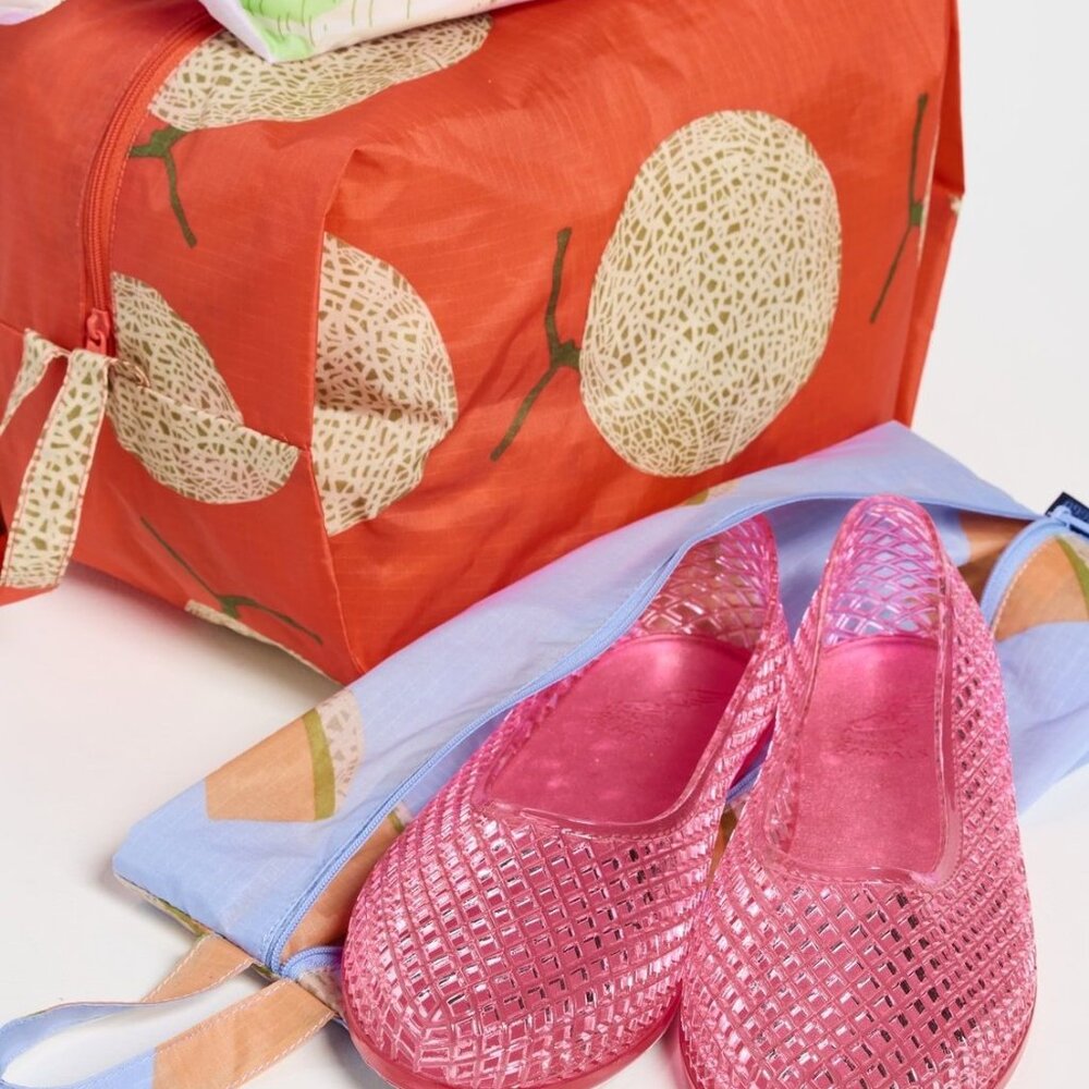 NWT Baggu 3D Zip Set - Japanese Produce (Cantaloupe Blue, Daikon Pink, Yubari) - Picture 5 of 7